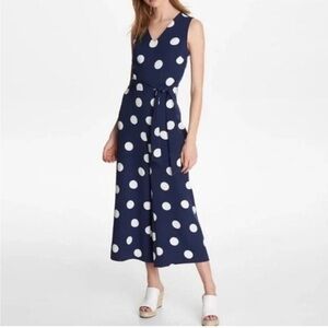 Karl Lagerfeld Navy and White Polka Dot Junpsuit